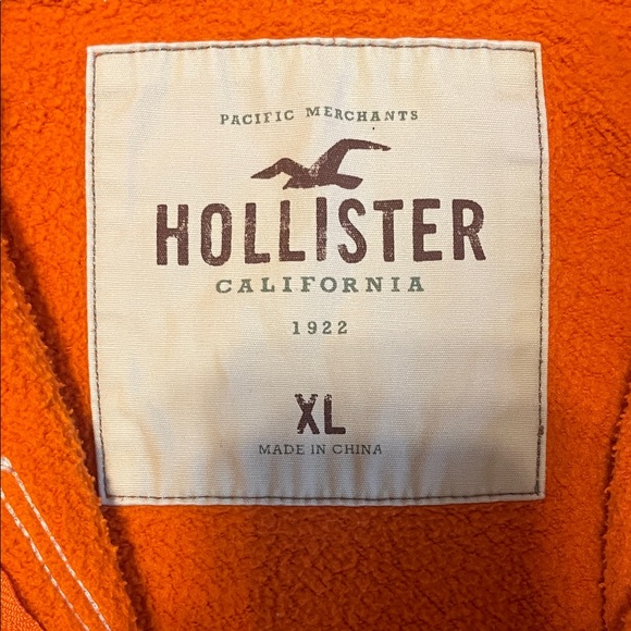Hollister Bright Orange Full-Zip Hooded Sweatshirt - Picture 2 of 8